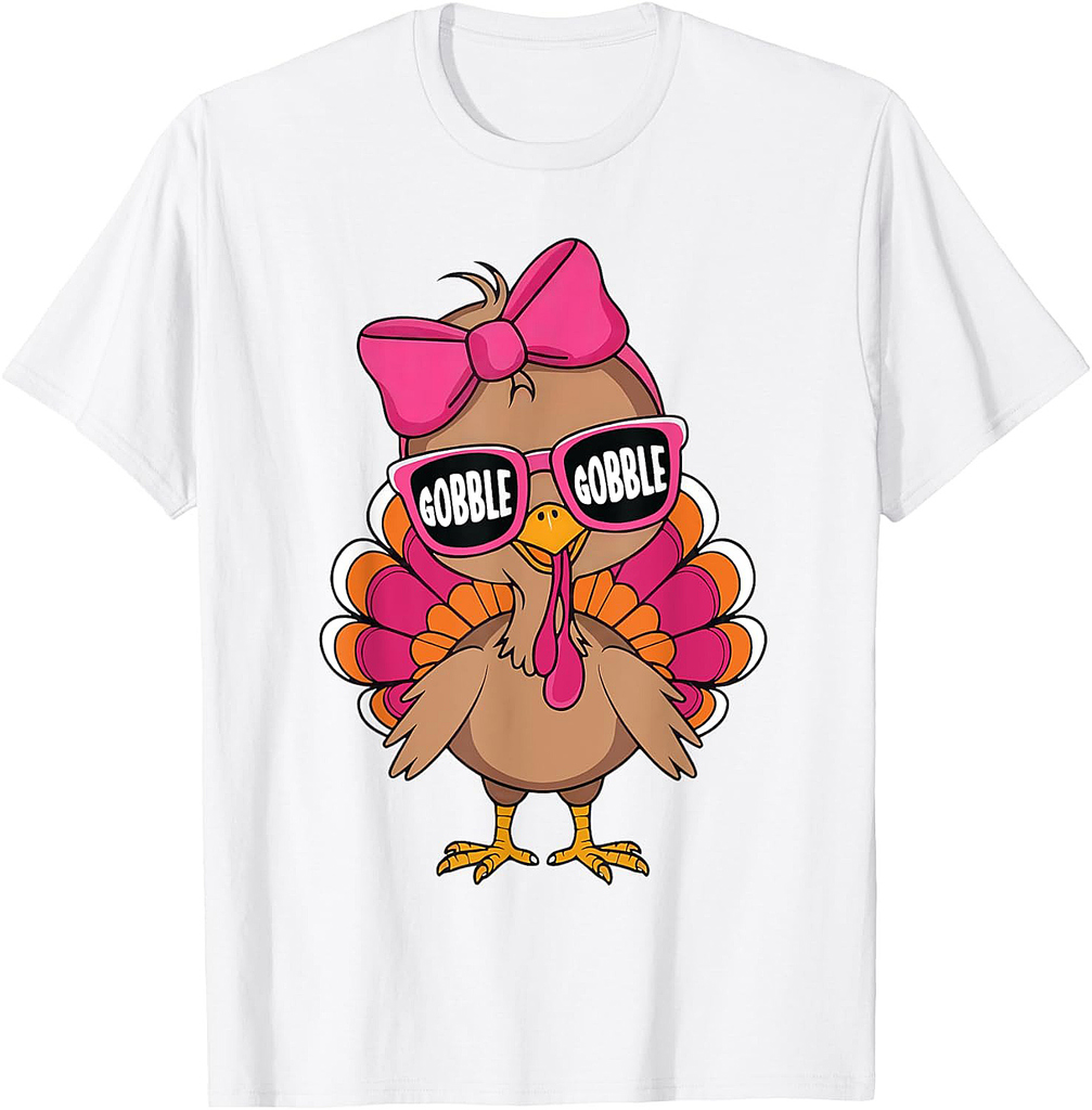 Gobble Turkey Day Happy Thanksgiving Toddlers Girls T-Shirt