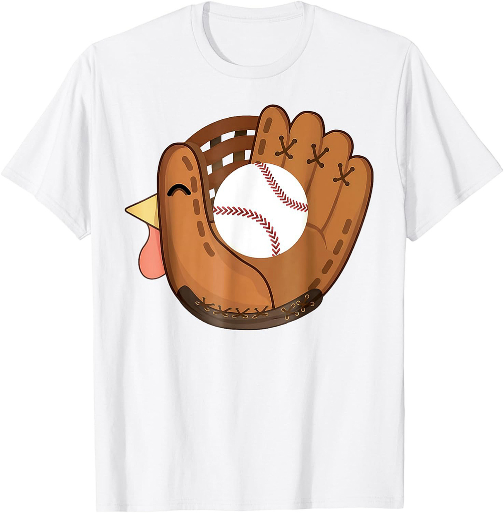 Turkey Baseball Glove Catchers Matching Thanksgiving Day T-Shirt