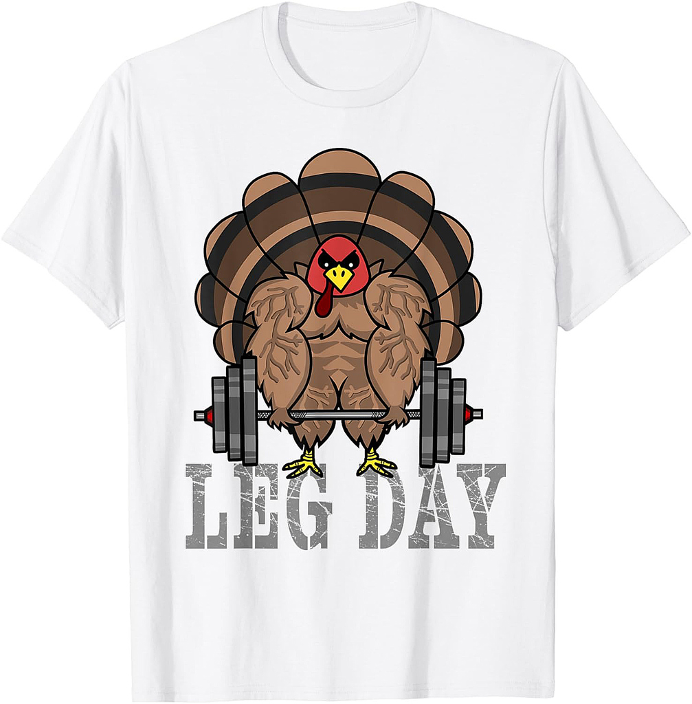 Funny Deadlifting Turkey Thanksgiving Leg Day Deadlift T-Shirt