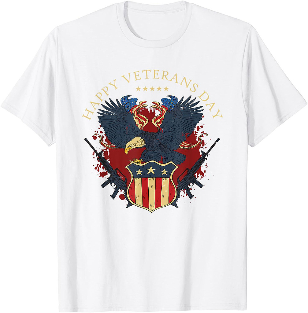 Happy Veterans Day USA America Flag Freedom Patriotic T-Shirt