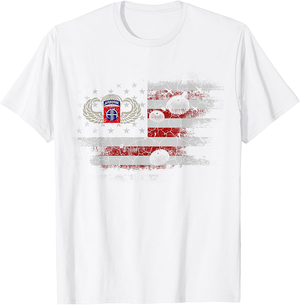 82nd Army Airborne Division Flag Tshirt, Veterans Day Gift T-Shirt
