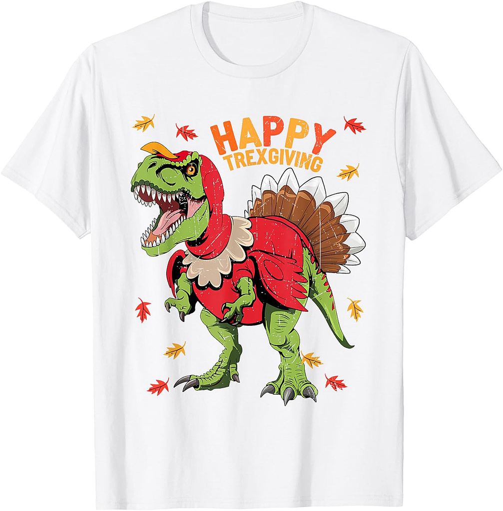 Happy Trexgiving T Rex Dinosaur Turkey Thanksgiving Boys Men T-Shirt