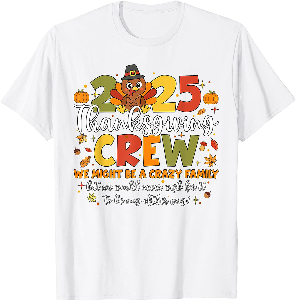 Family Thanksgiving 2025 Thanksgiving Crew Turkey Matching T-Shirt