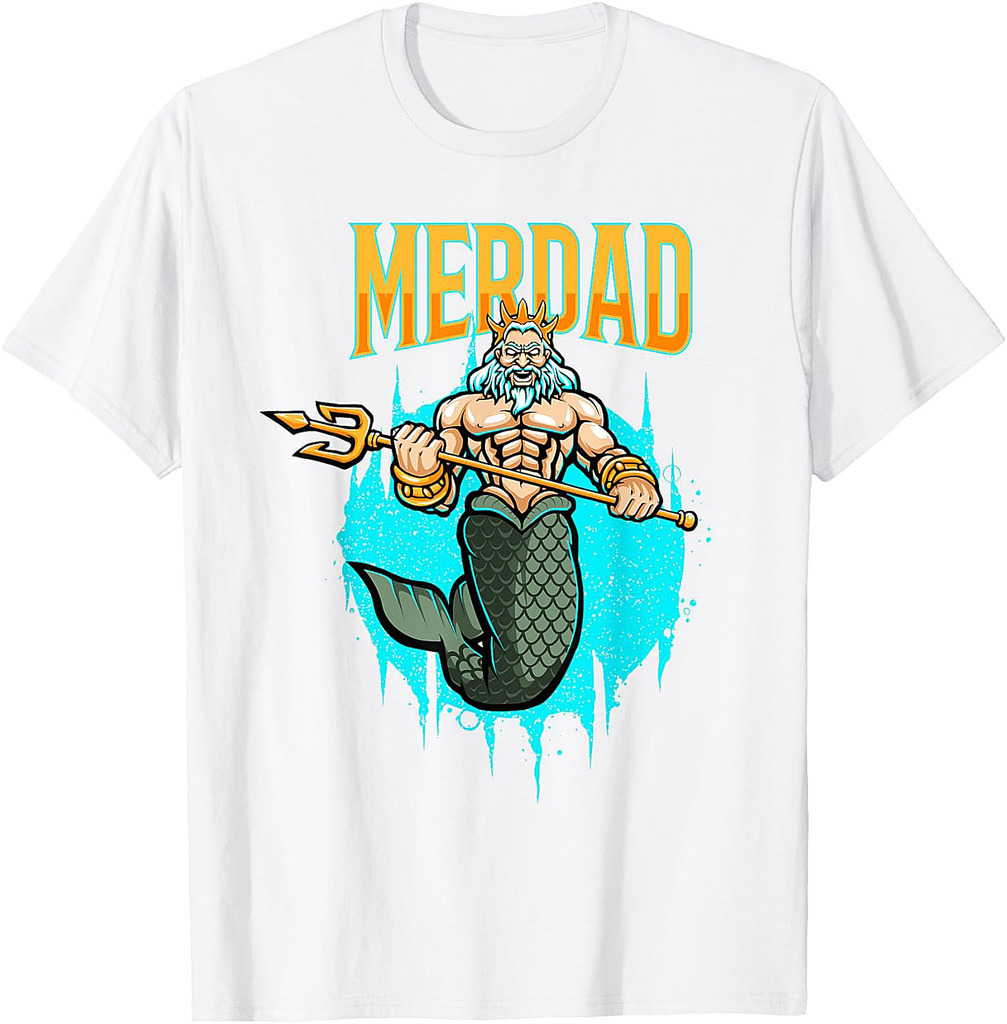 Funny Father's Day Grandfather Mermaid Merdad T-Shirt