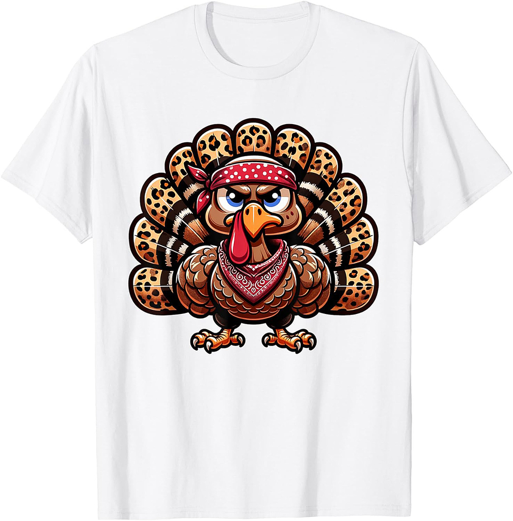 Leopard Turkey Day Autumn Fall Season 2025 Thanksgiving T-Shirt