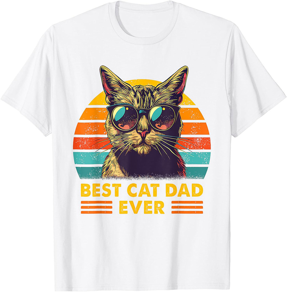 Best Cat Dad Ever Shirt Cat Dad Men Father's Day T-Shirt