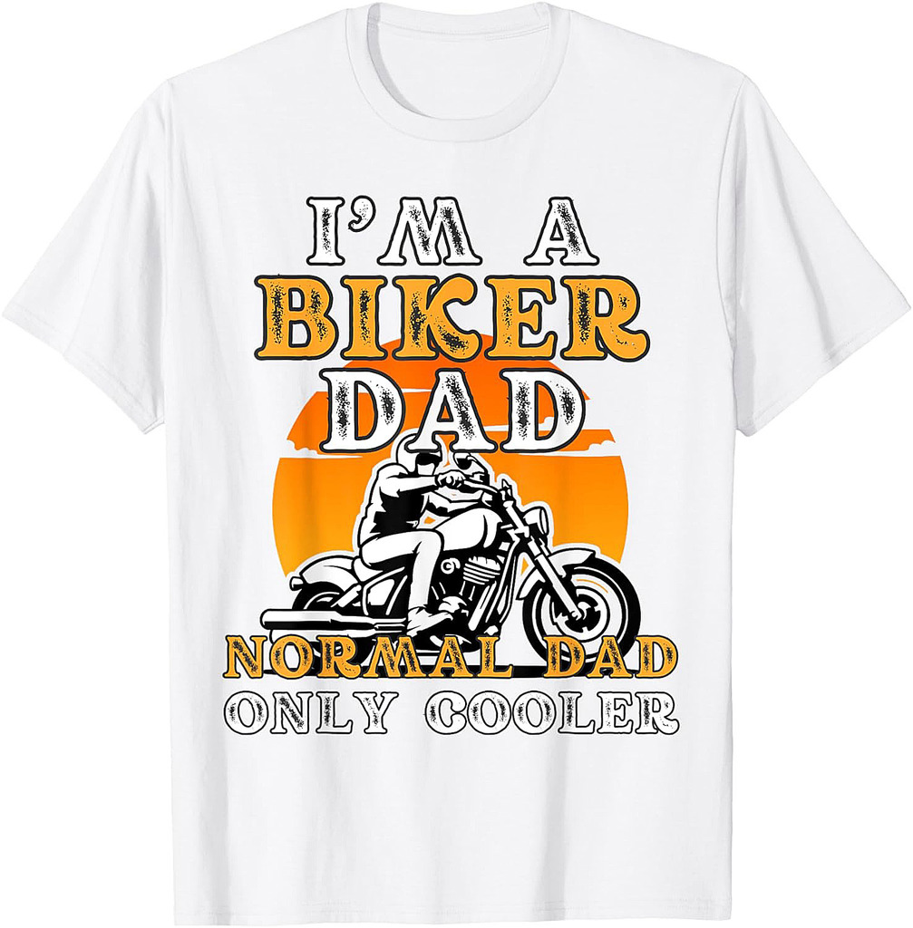 Biker Dad For Men Funny Motorcycle Father’s Day Rider T-Shirt