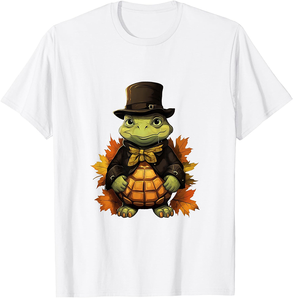 Thanksgiving Day Sea Turtle Pilgrim Fall Autumn Halloween T-Shirt