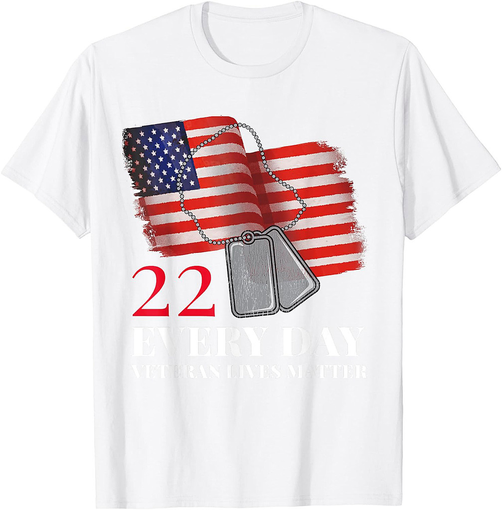 22 Every Day Veteran Lives Matter Veteran Suicide Awareness T-Shirt
