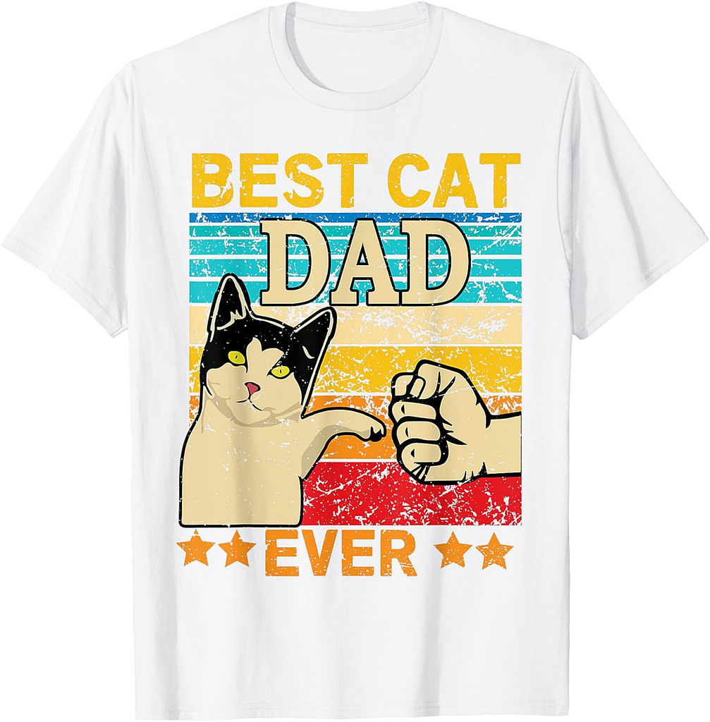 Best Cat Dad Ever For Dad Grandpa Fathers Day Cat Daddy T-Shirt