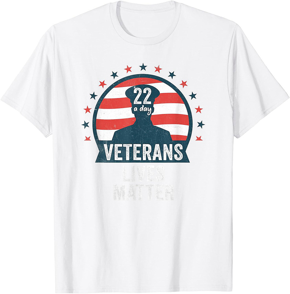 Twenty-two A Day Veterans Lives Matter Veteran Gift Idea T-Shirt