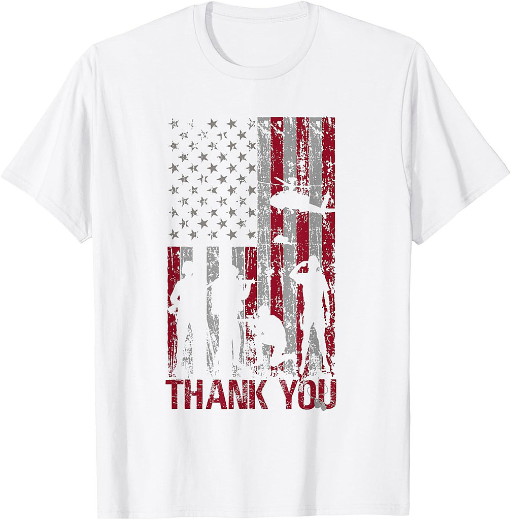 Thank You Memorial Day Veteran Military Flag Design American T-Shirt