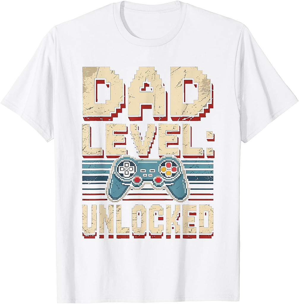 Dad Level Unlocked Gamer Father’s Day Vintage Gifts  T-Shirt