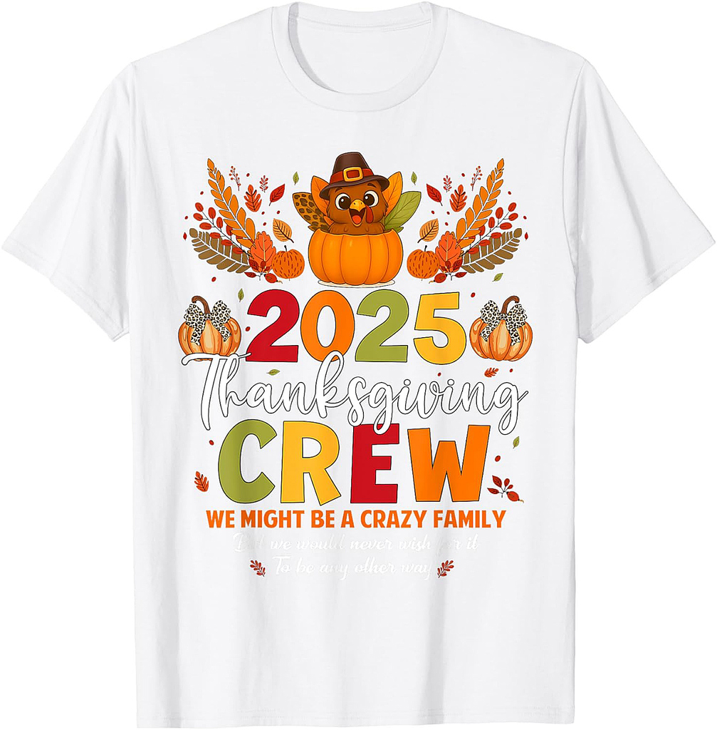 Family Thanksgiving 2025 Thanksgiving Crew Turkey Matching T-Shirt