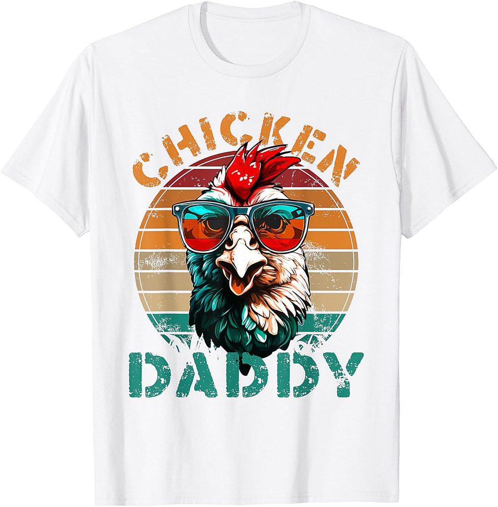 Chicken Daddy Retro Chicken Dad Fathers Day Men T-Shirt