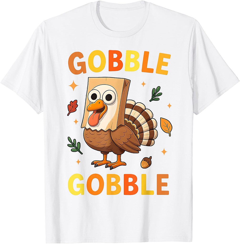 Thanksgiving Gobble Turkey Face Goose Girls Boy T-Shirt