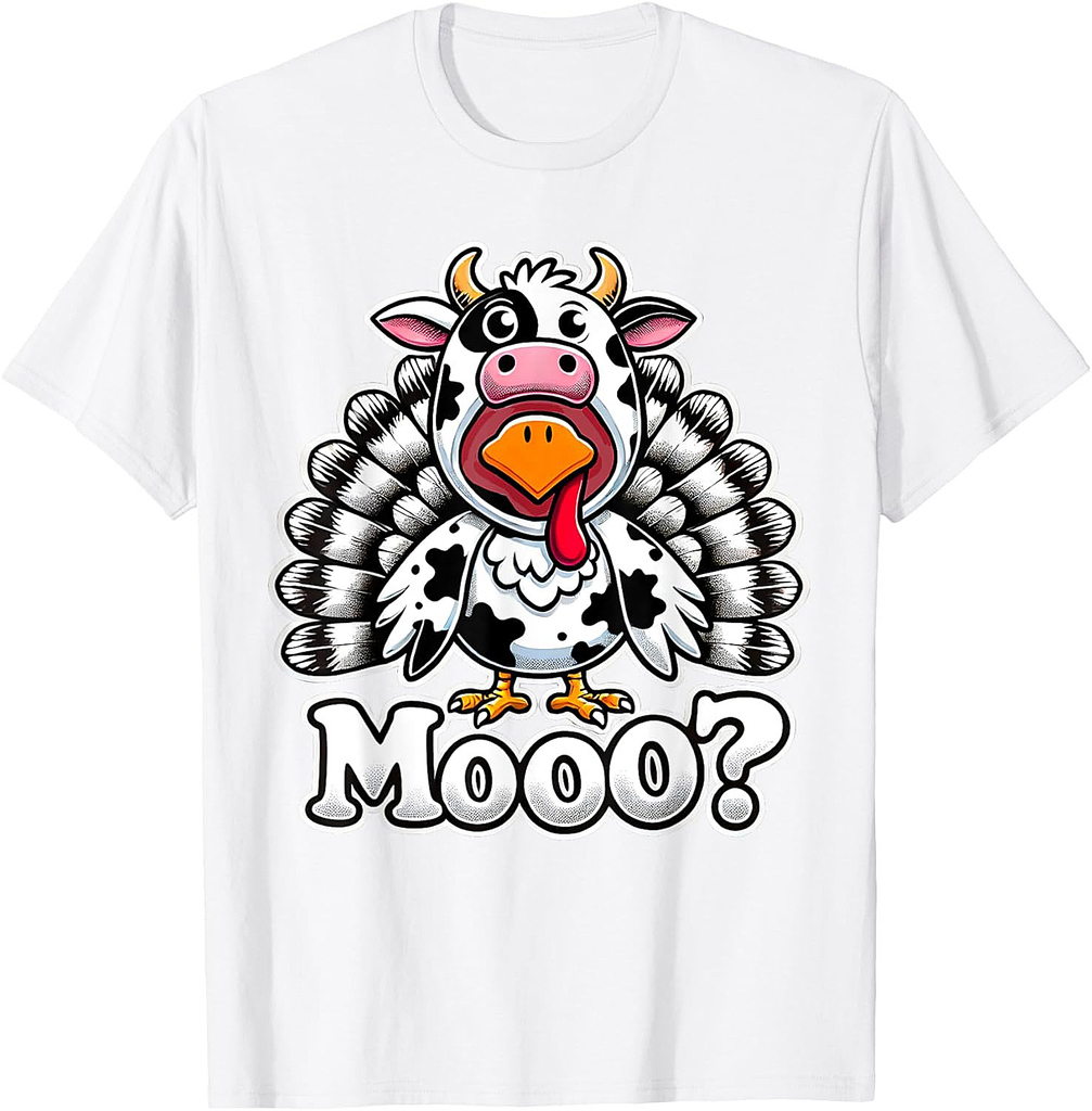 Turkey Moo Funny Thanksgiving Cow T-Shirt