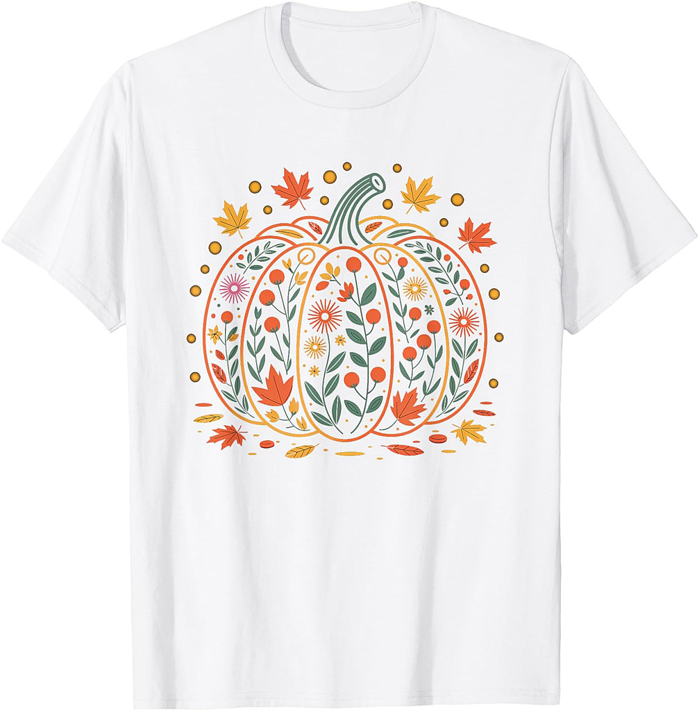 Fall Women Vintage Pumpkin Autumn Graphic Thanksgiving 2025 T-Shirt