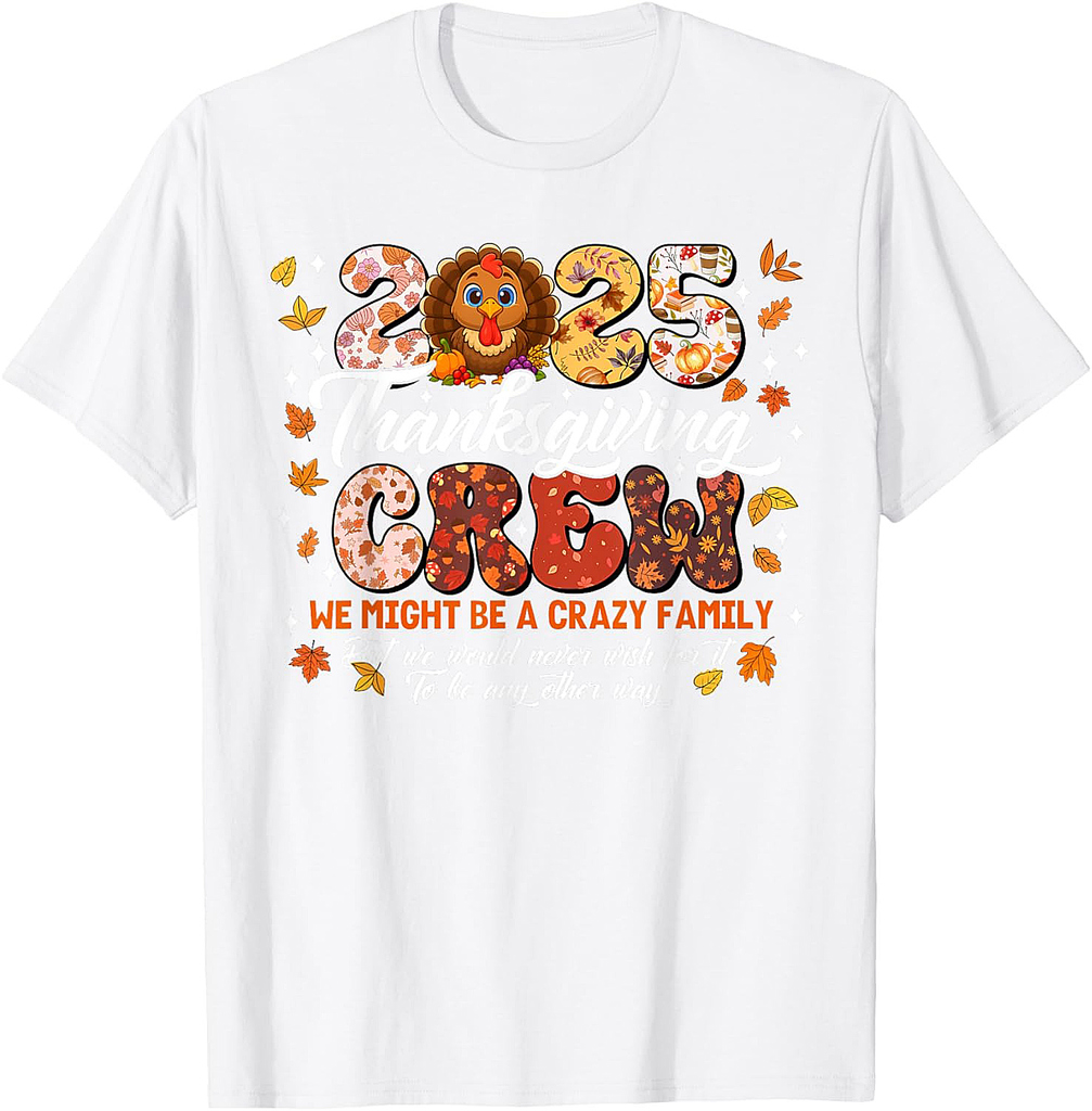 Family Thanksgiving 2025 Thanksgiving Crew Turkey Matching T-Shirt
