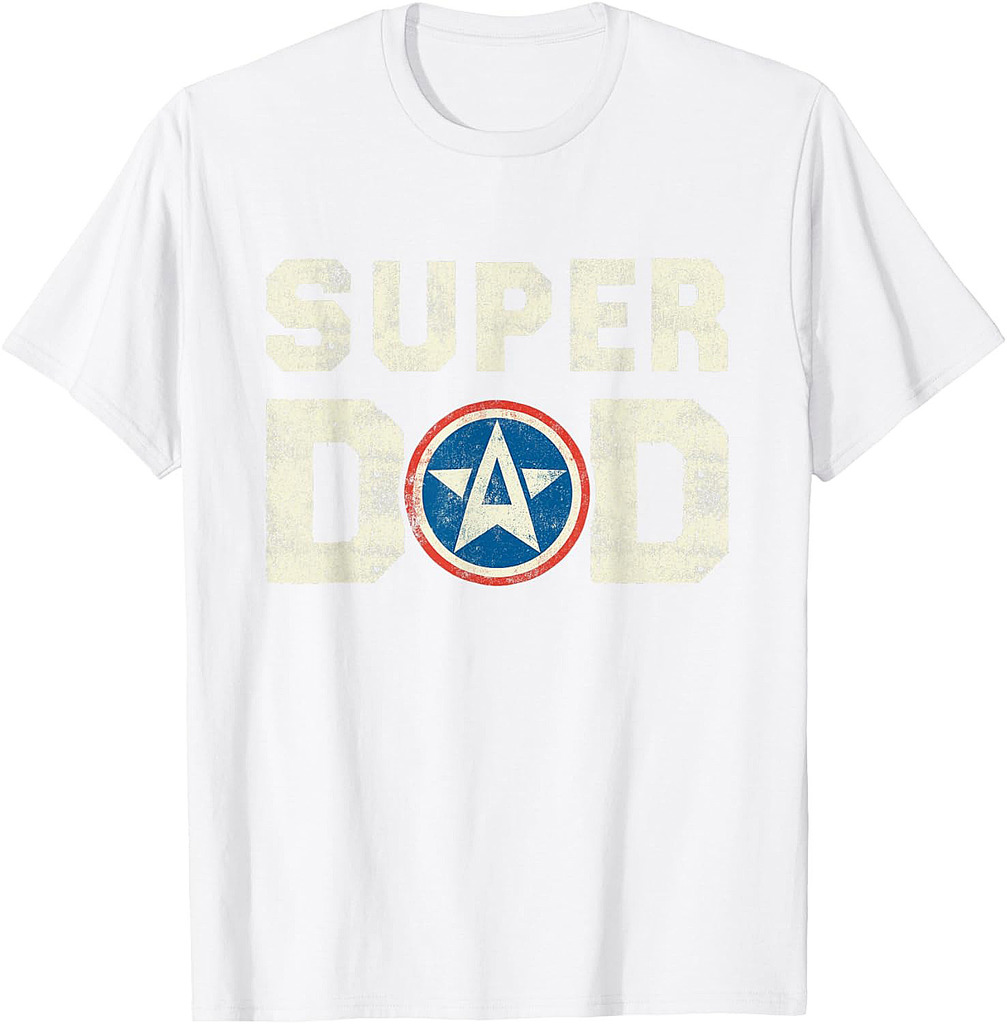 Super Dad Superhero Super Dad Father Hero Star Shield T-Shirt