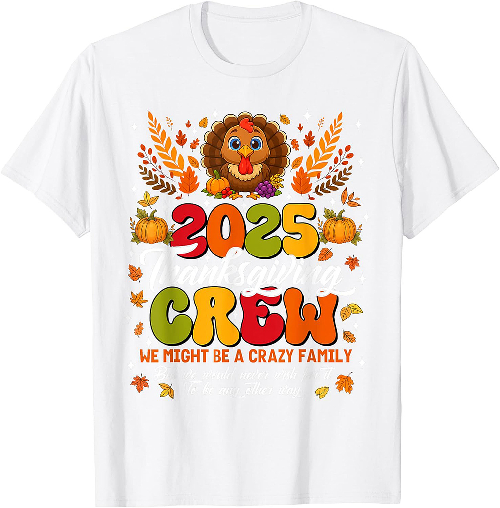 Family Thanksgiving 2025 Thanksgiving Crew Turkey Matching T-Shirt