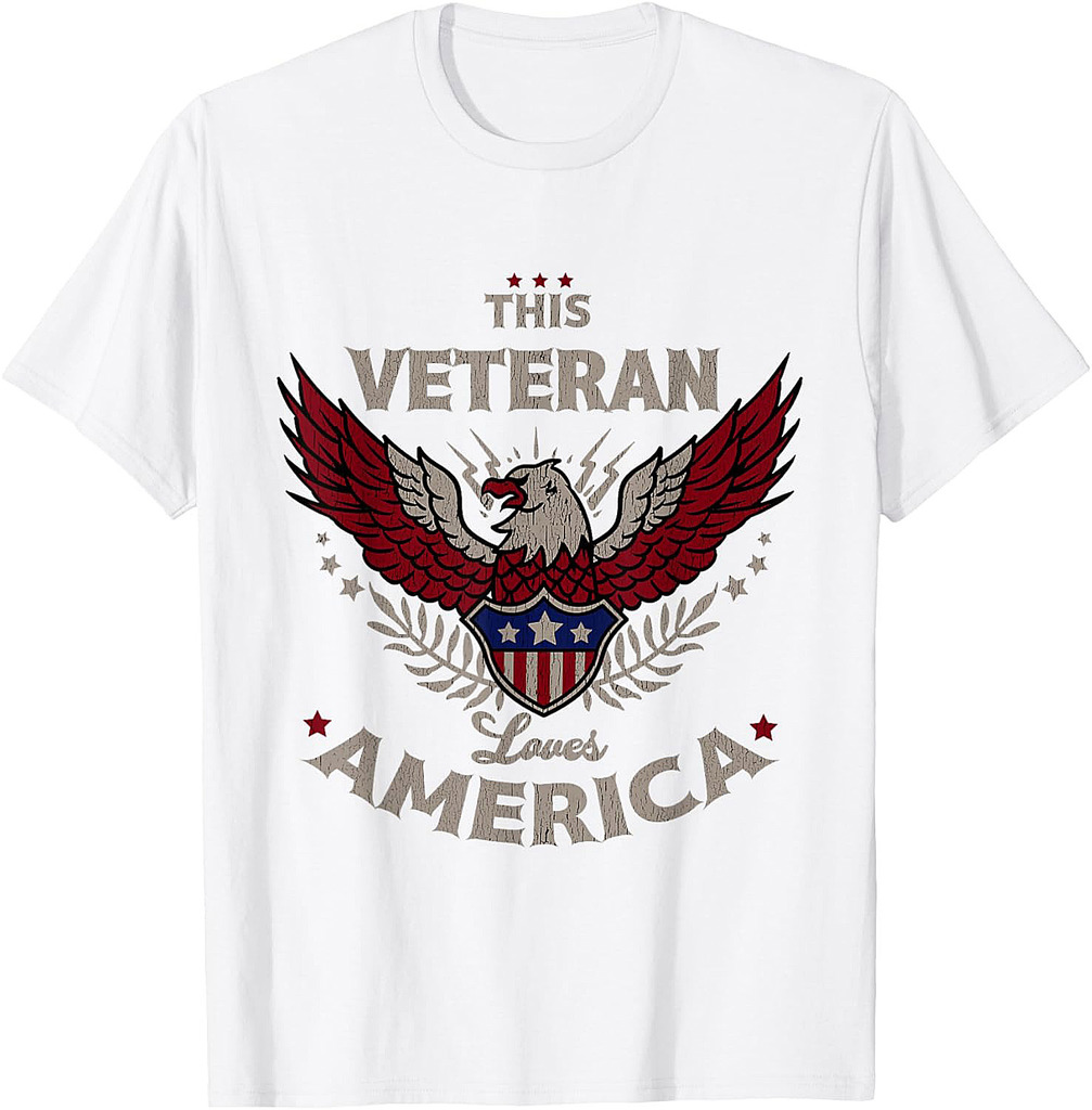 This Veteran Loves America Patriotic Bald Eagle USA Flag T-Shirt