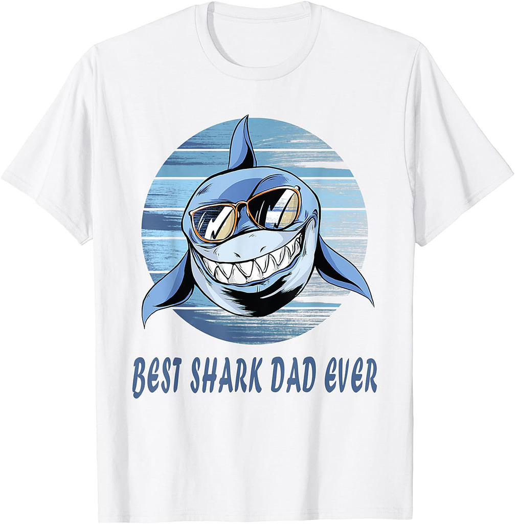Vintage Retro Best Shark Dad Ever Bump Fit. Father's Shirt T-Shirt