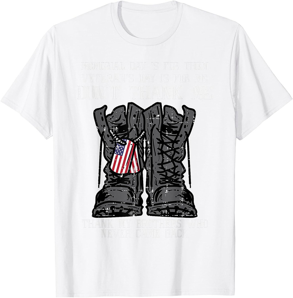 Memorial Day Veteran For Me Boots Dog Tag T-Shirt