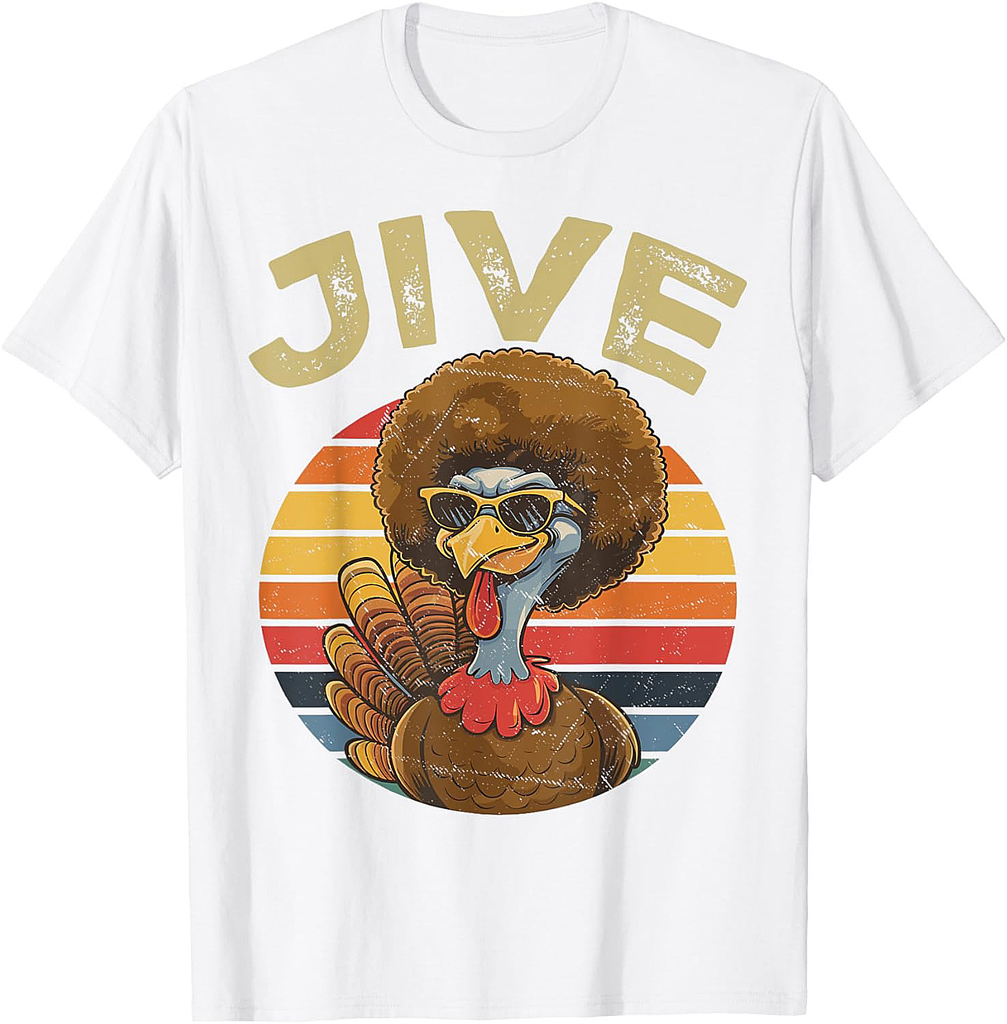 Jive Thanksgiving Turkey Day Funny Face Vintage Retro Style T-Shirt