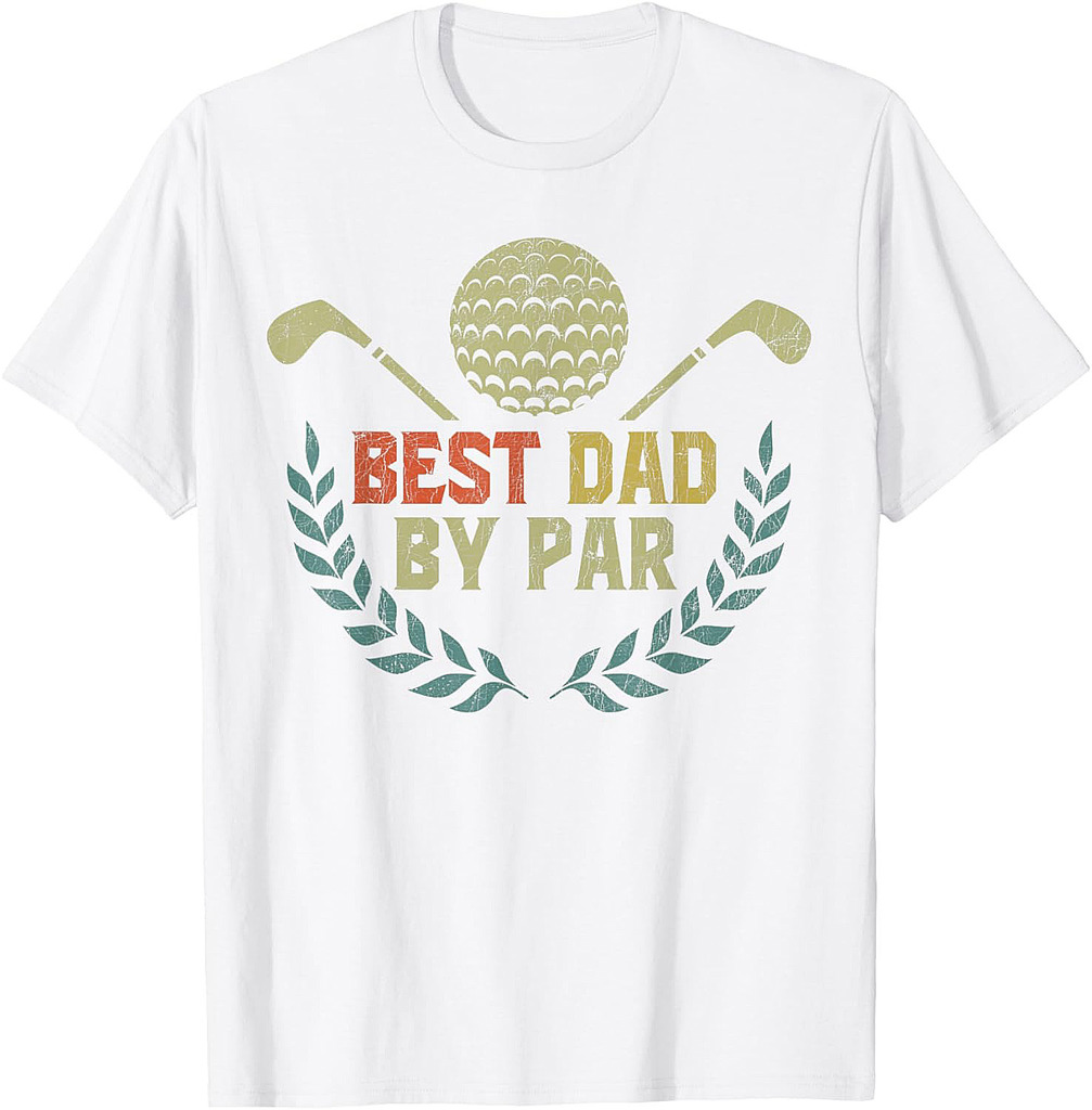 Fathers Day Golf Dad, Vintage Best Dad by Par T-Shirt