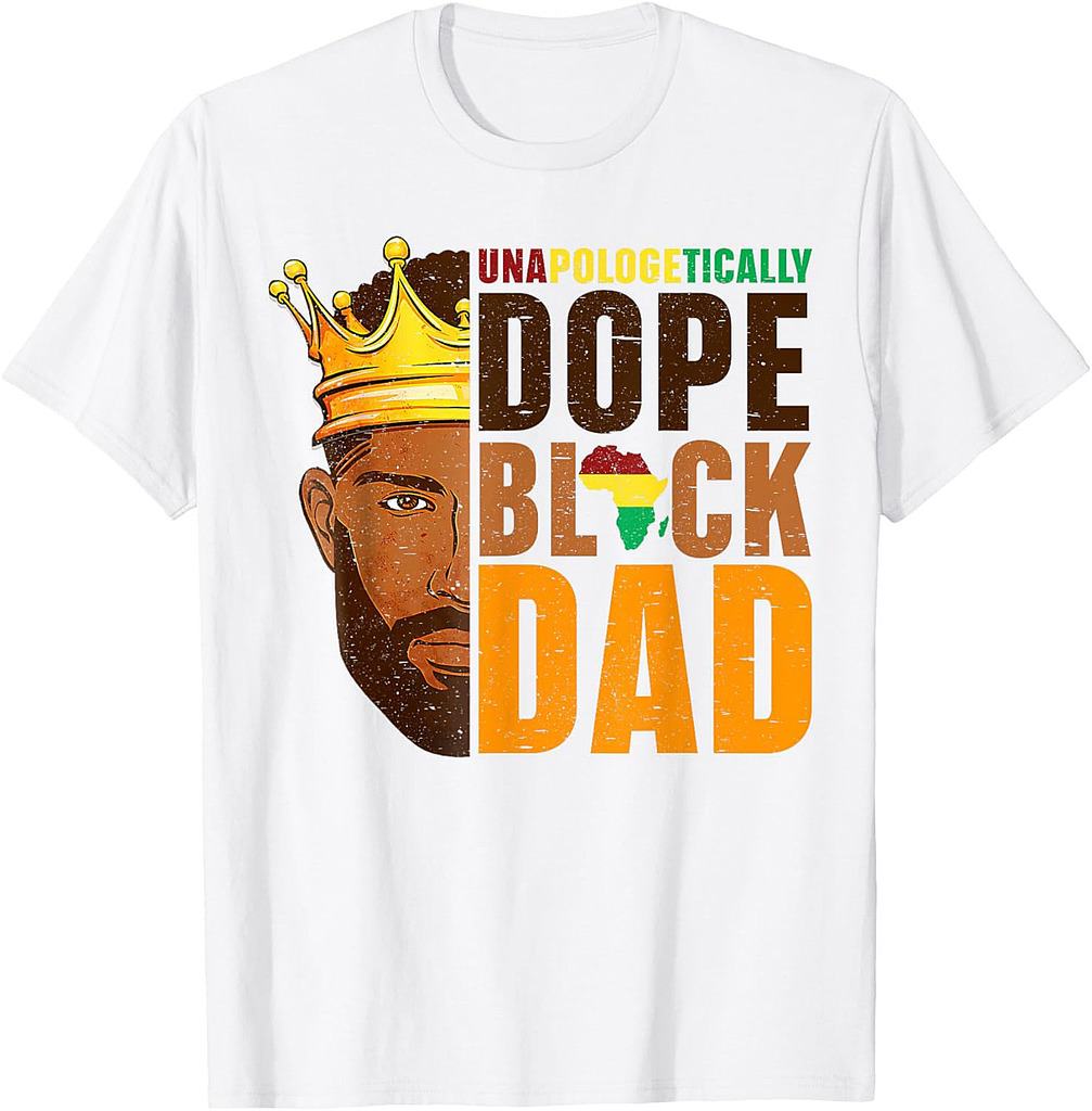 Dope Black Dad Afro American African Fathers Day Juneteenth T-Shirt