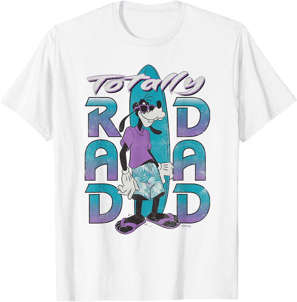 Disney Goofy Totally Rad Dad Father’s Day Surfing Distressed T-Shirt