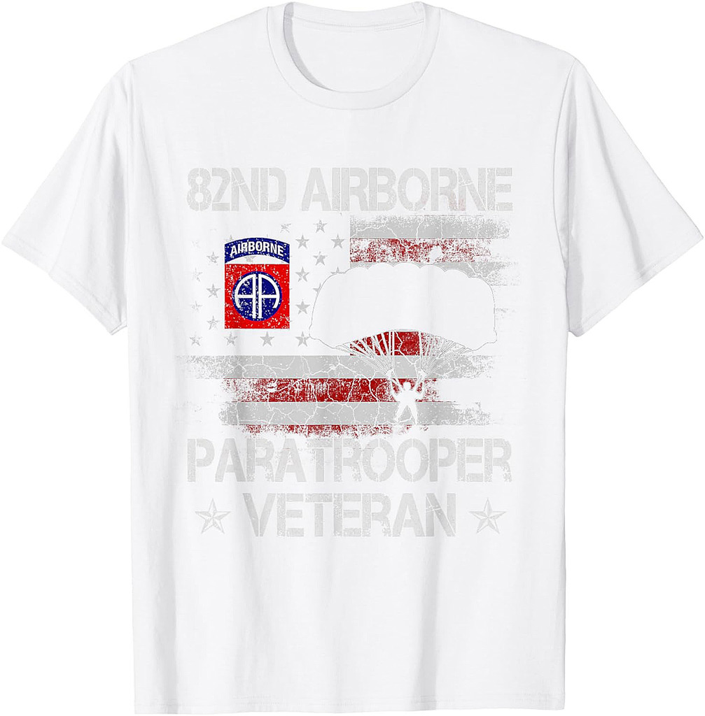 82nd Airborne Paratrooper Veteran Flag Tshirt, Veterans Day T-Shirt