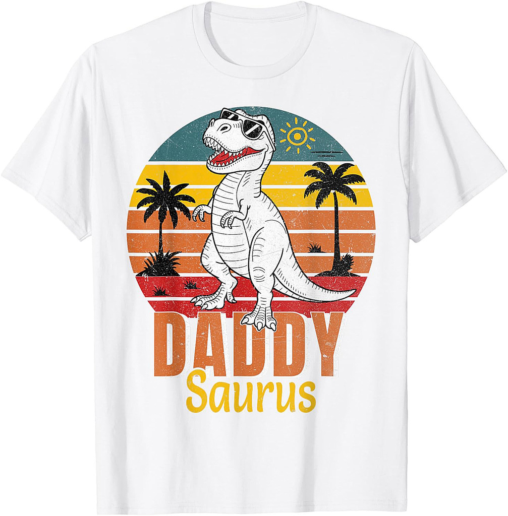 Vintage Daddysaurus T-Rex Dinosaur Dad Funny Father's Day T-Shirt