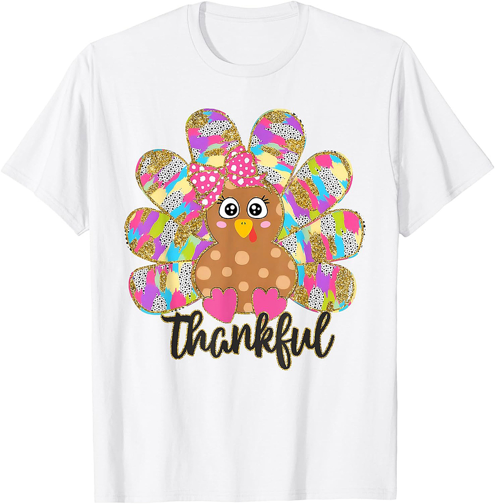 Funny Turkey Thankful Blessed Thanksgiving Autumn Fall Y'all T-Shirt