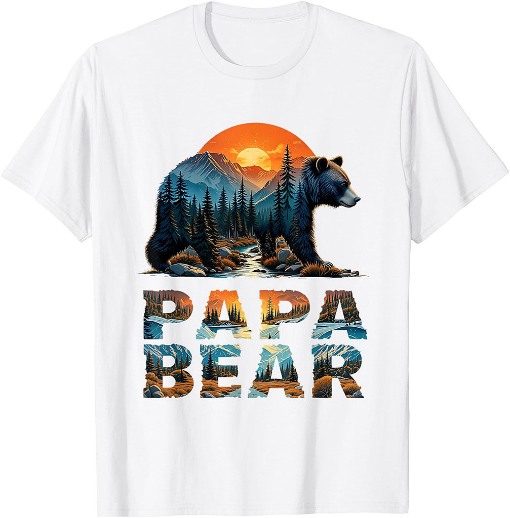 Retro Papa Bear Grandpa Father's Day Vintage T-Shirt