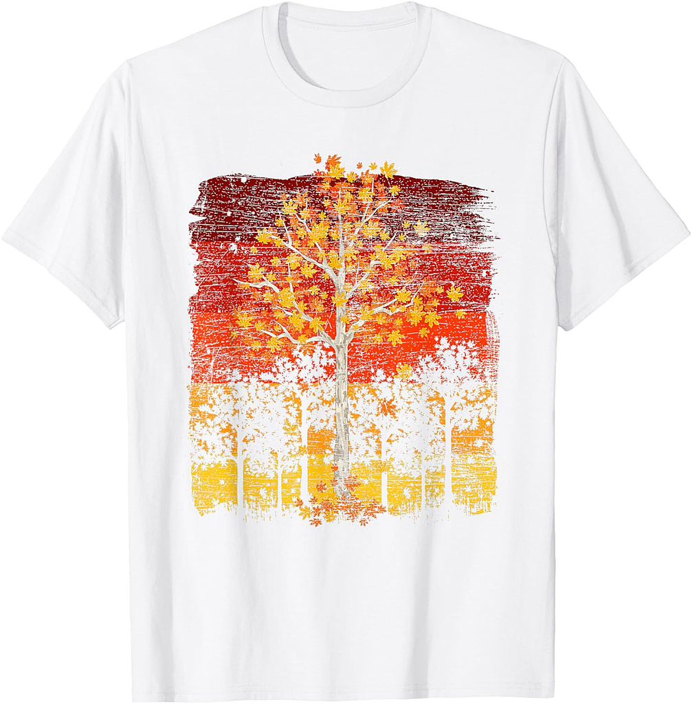 Fall Landscape Thanksgiving Autumn Leaves Forest Fall T-Shirt