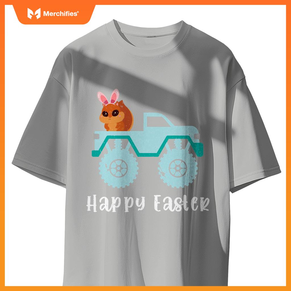 Happy Easter Squirrel Riding Monster Truck Toddler T-Shirt