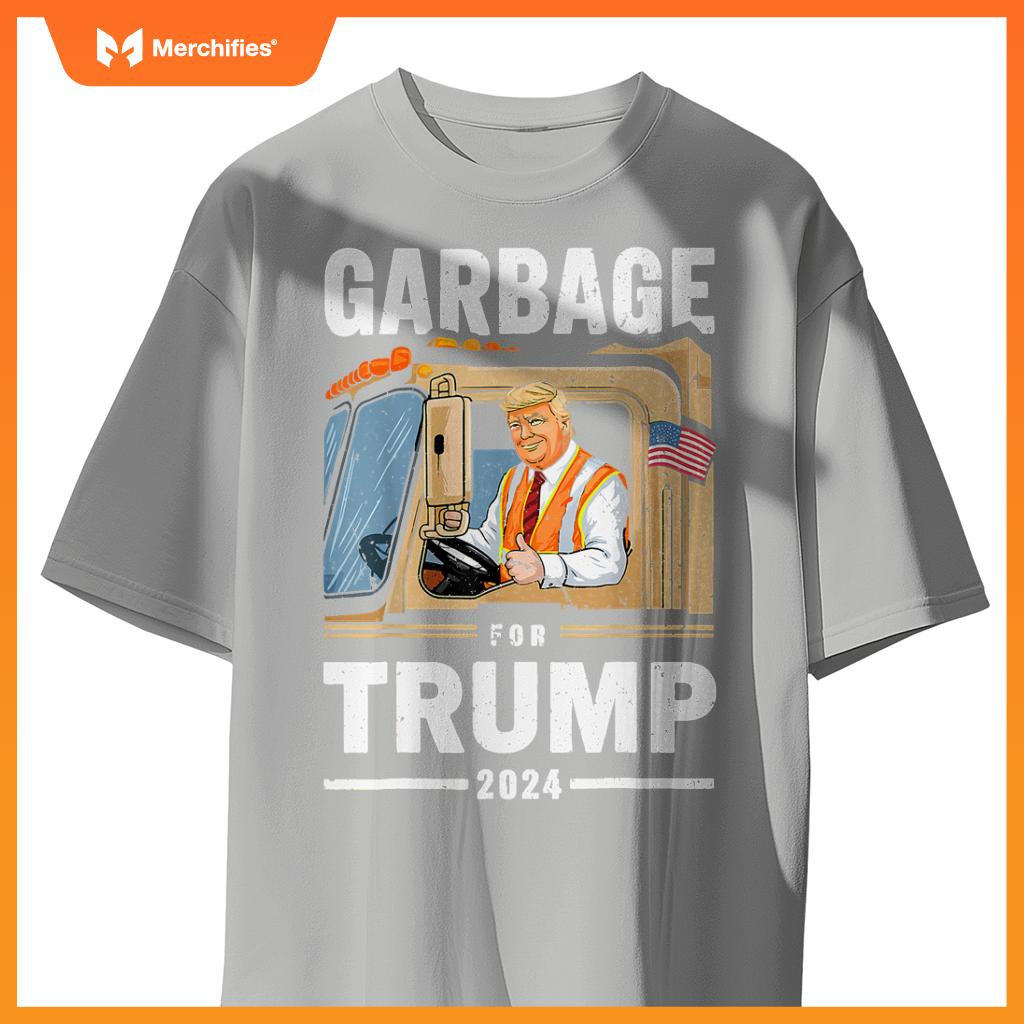 Garbage Trump 2024 Donald Trump Rides In Garbage Truck T-Shirt