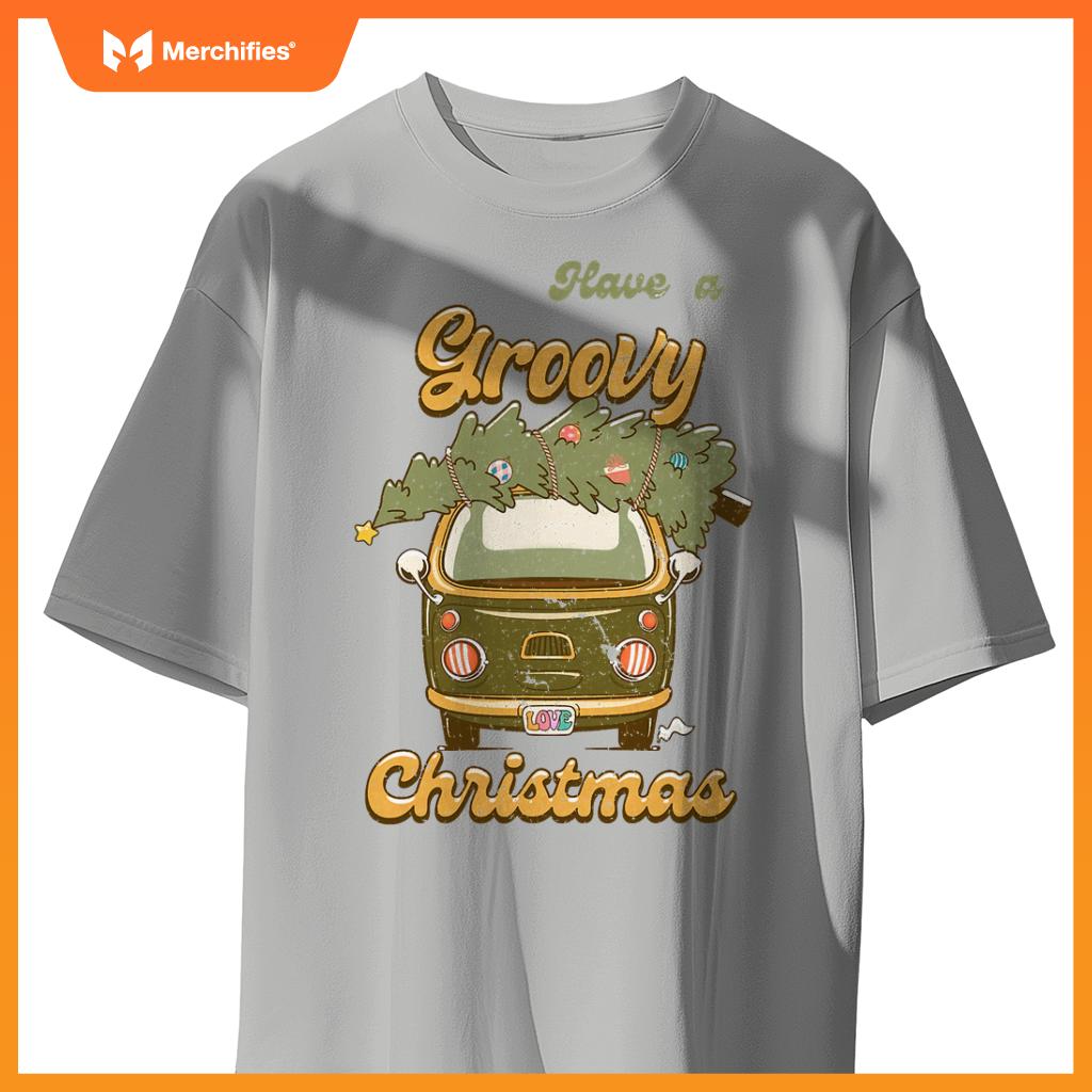 Have Yourself A Groovy Christmas Truck Happy Holiday Xmas T-Shirt