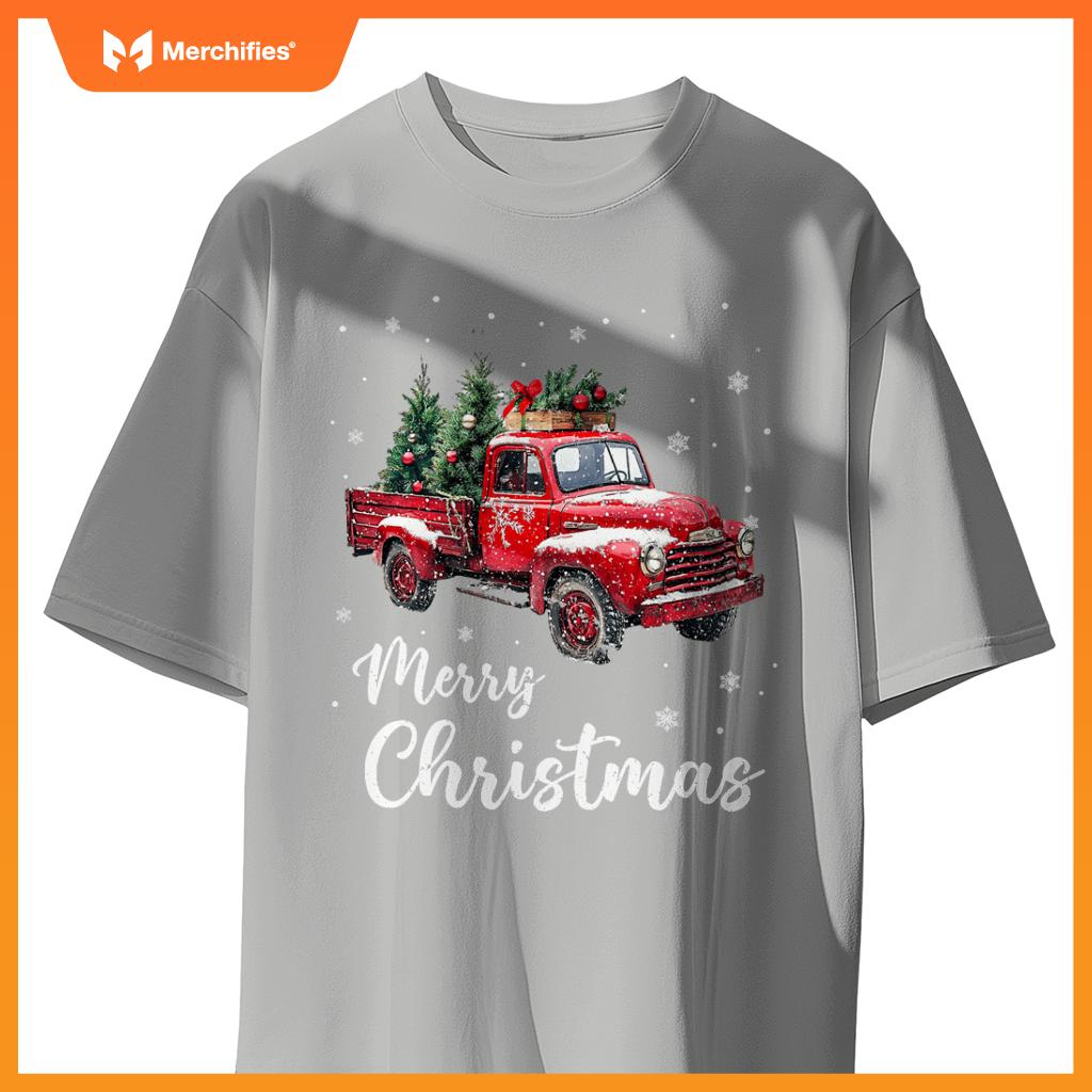 Merry Christmas Red Truck Family Matching Christmas Pajama T-Shirt