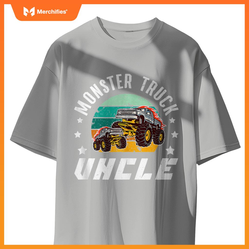Mens Monster Truck Uncle Retro Monster Truck Uncle T-Shirt