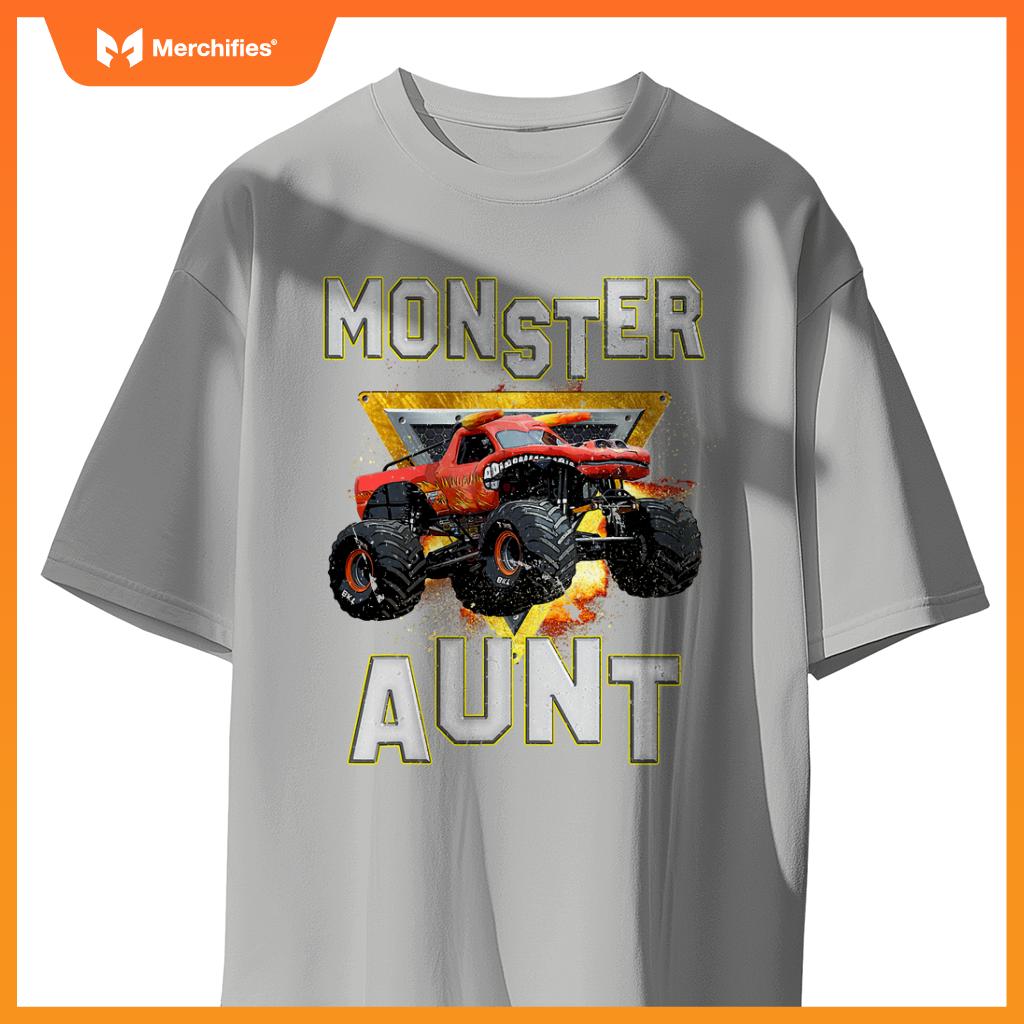 Monster Truck Aunt Monster Truck Are My Jam Truck Lovers T-Shirt