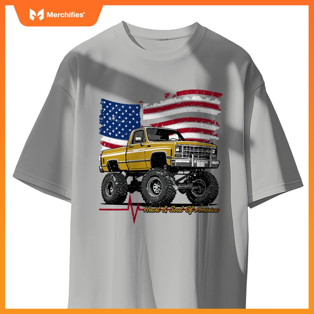 Lifted Squarebody 4Wd  American Pickup Truck T-Shirt