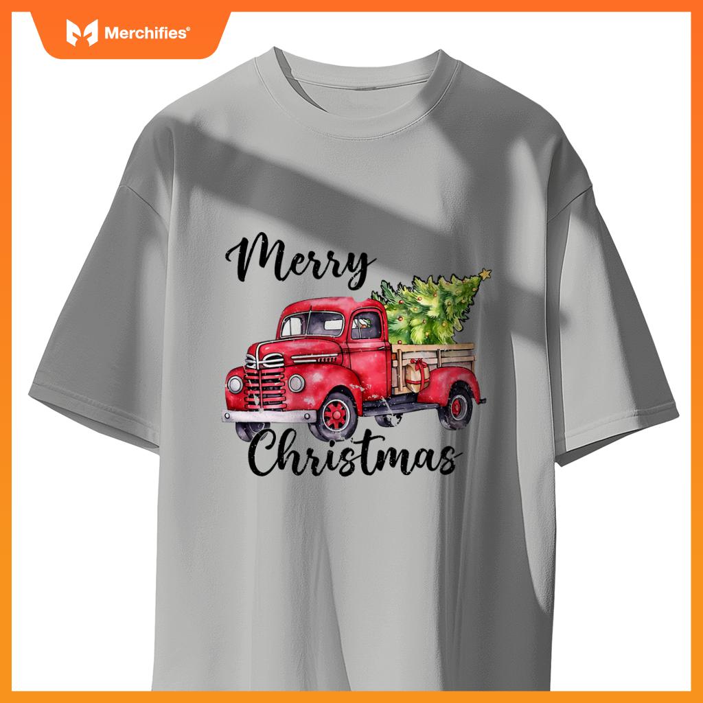 Merry Christmas Red Truck,  Holiday Truck With Tree T-Shirt
