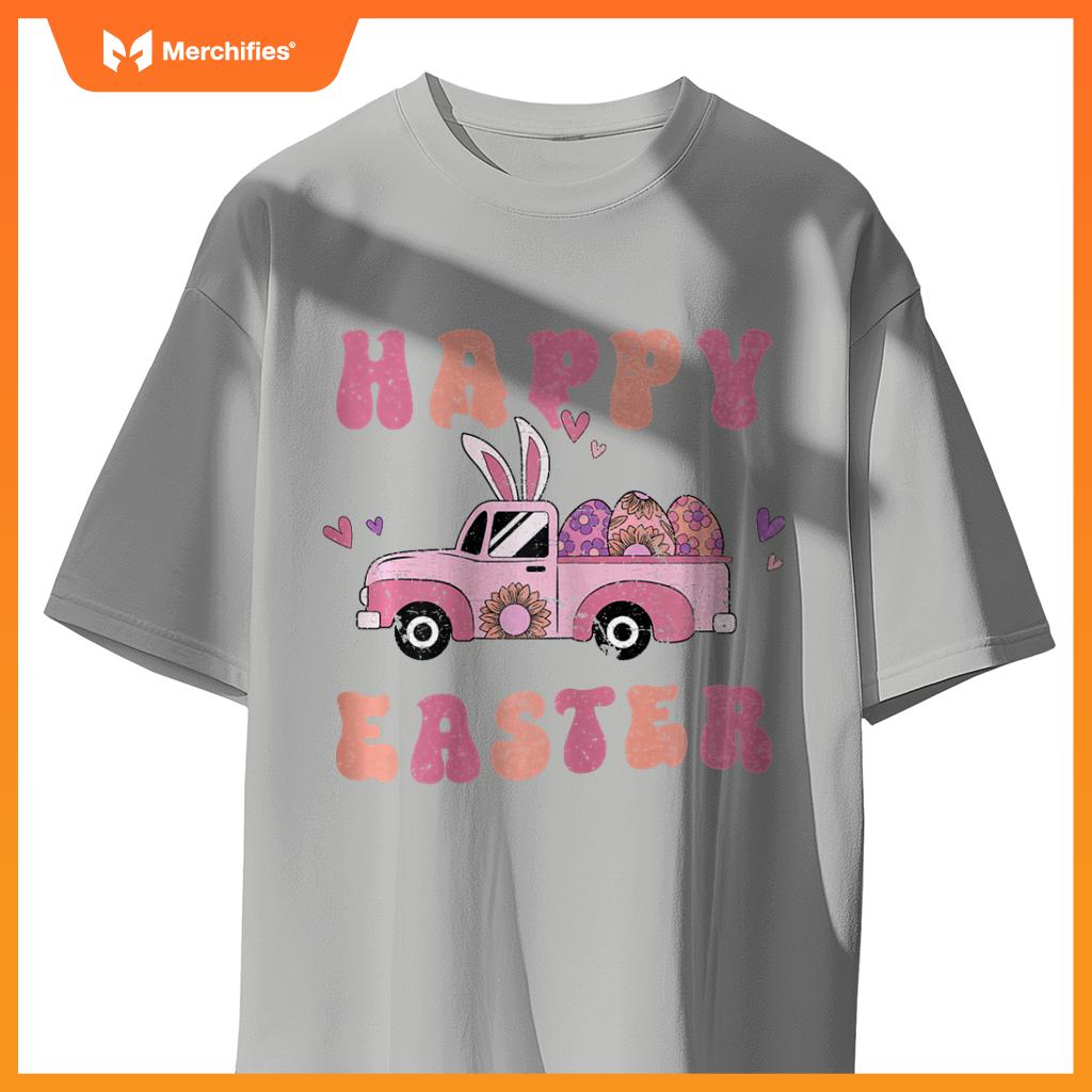 Happy Easter Bunny Truck Rabbit Easter Women Girls T-Shirt
