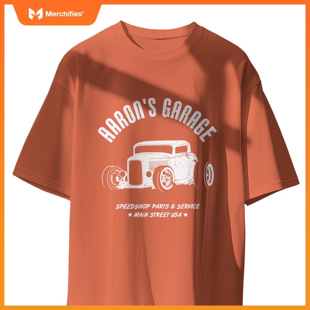 Aaron's Garage Hotrod Classic Car Personalized Aaron Design T-Shirt