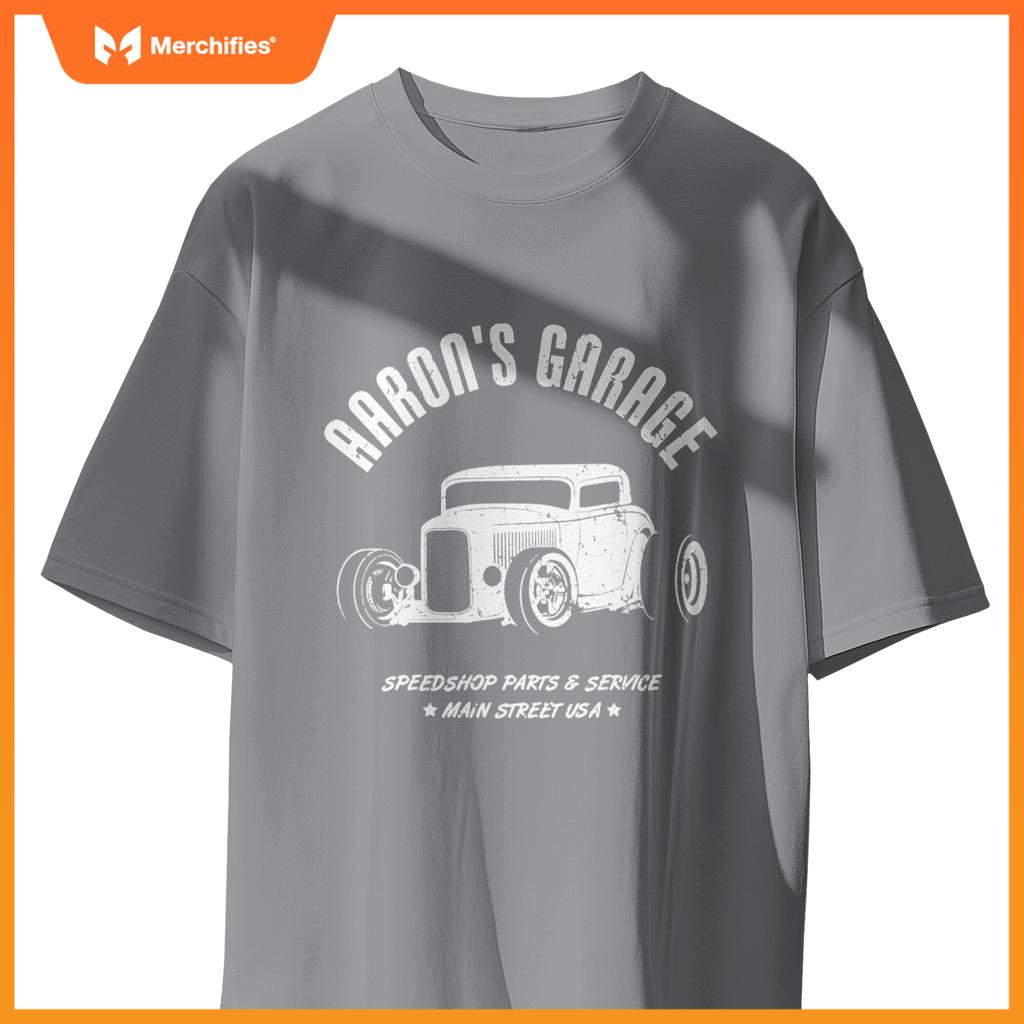 Aaron's Garage Hotrod Classic Car Personalized Aaron Design T-Shirt