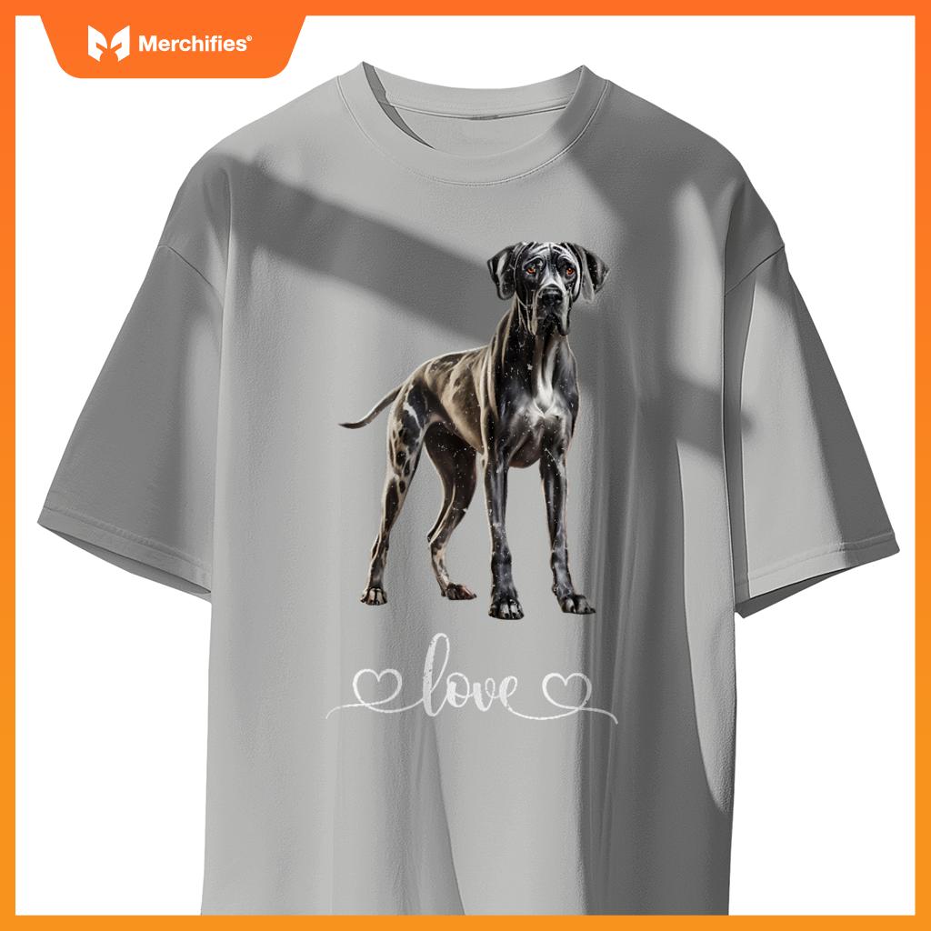 Adorable Great Dane Dog Lover Graphic Tee Design Dog T-Shirt