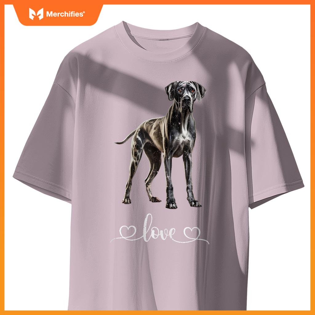 Adorable Great Dane Dog Lover Graphic Tee Design Dog T-Shirt
